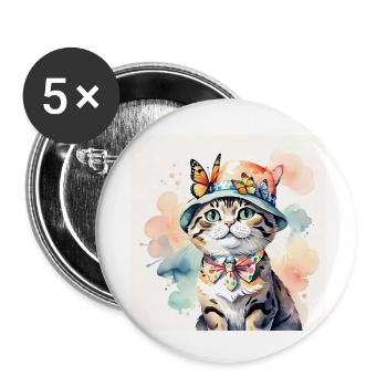 Miss Mimmi - Buttons small 1''/25 mm (5-pack) - white - Front