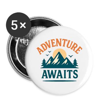 Adventure Awaits – Explore More - Buttons small 1''/25 mm (5-pack) - white - Front