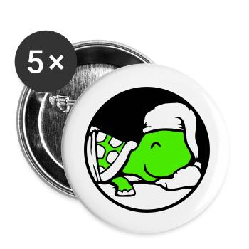 Turtle sleeps tired bed sleepy head dreaming - Buttons small 1''/25 mm (5-pack) - white - Front
