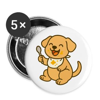 Feeding with puppy love - Buttons small 1''/25 mm (5-pack) - white - Front