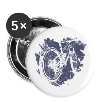 Retro Fahrrad Getriebe Illustration - Buttons klein 25 mm (5er Pack) - Weiß - Vorne