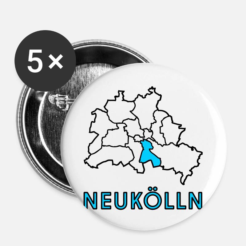NEUKÖLLN, a district of Berlin - Buttons small 1''/25 mm (5-pack) - white