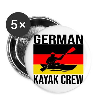 German Kayak Crew – Wildwater Kayak Tee - Buttons klein 25 mm (5er Pack) - Weiß - Vorne