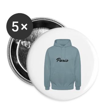 Paris Hoodie - Buttons klein 25 mm (5er Pack) - Weiß - Vorne