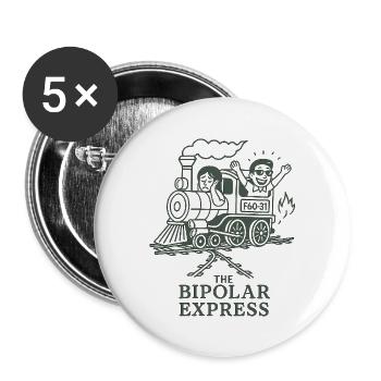 Bipolar Express - Buttons small 1''/25 mm (5-pack) - white - Front
