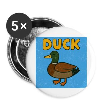 Quack Mode Activated - Weathered lookDuck Cartoon - Buttons small 1''/25 mm (5-pack) - white - Front