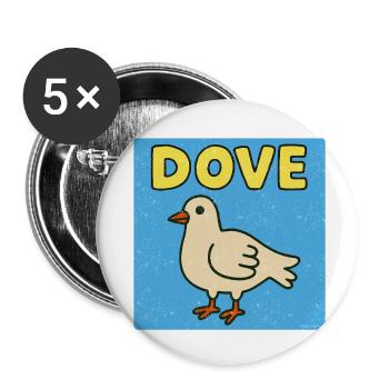 Dove - Peace Out - Buttons small 1''/25 mm (5-pack) - white - Front