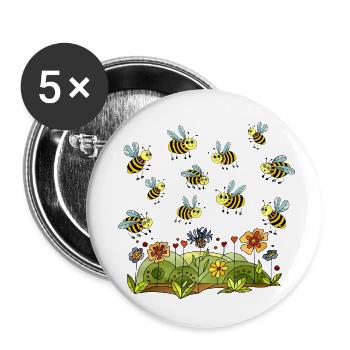 Insekten - Buttons klein 25 mm (5er Pack) - Weiß - Vorne