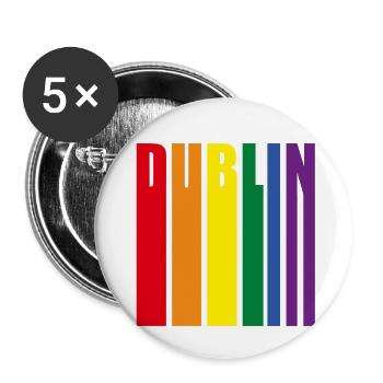 Dublin Regenbogen Pride Geschenk - Buttons klein 25 mm (5er Pack) - Weiß - Vorne