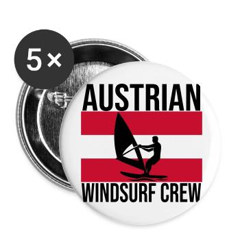 Chemise ras du cou autrichien Windsurf - Lot de 5 petits badges (25 mm) - blanc - Devant