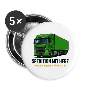 Freight forwarder with heart - Buttons small 1''/25 mm (5-pack) - white - Front