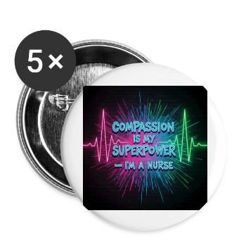 Chemise design d’infirmière en congé - Lot de 5 petits badges (25 mm) - blanc - Devant