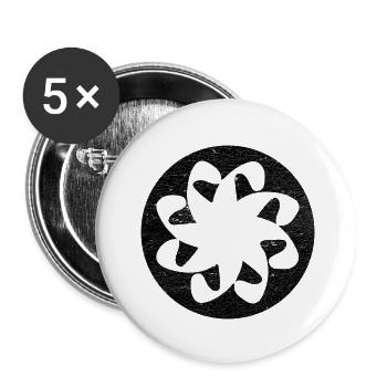 Symbole arménien Chrétien d’éternité - cercle noir - Lot de 5 petits badges (25 mm) - blanc - Devant