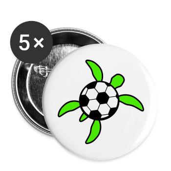 Turtle Soccer Ball Playing Club Fan Hobby - Buttons small 1''/25 mm (5-pack) - white - Front
