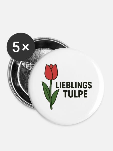 LIEBLINGS TULPE - Buttons klein 25 mm (5er Pack) - Weiß