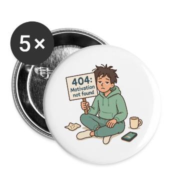 404: Motivation not found. - Buttons klein 25 mm (5er Pack) - Weiß - Vorne