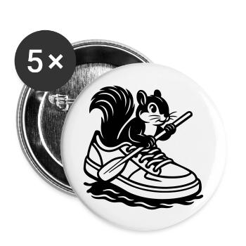 Squirrel in sneakers! - Buttons small 1''/25 mm (5-pack) - white - Front