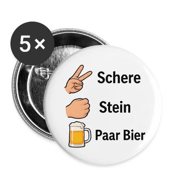  – Lustiges T-Shirt - Buttons klein 25 mm (5er Pack) - Weiß - Vorne