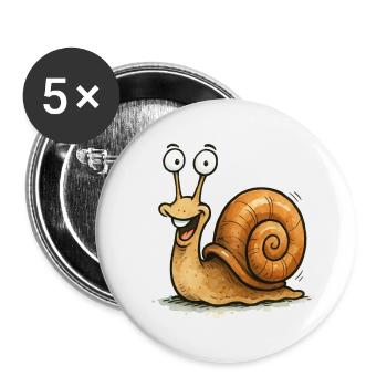 Snail Comic - Buttons small 1''/25 mm (5-pack) - white - Front