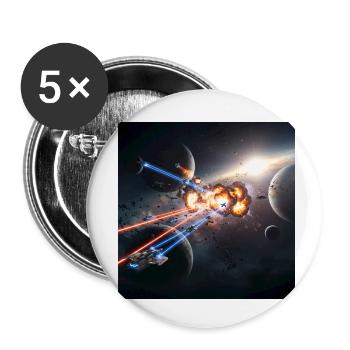 Illusion spatiale futuriste - Lot de 5 petits badges (25 mm) - blanc - Devant