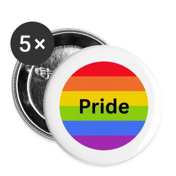 Drapeau de la fierté - Lot de 5 petits badges (25 mm) - blanc - Devant