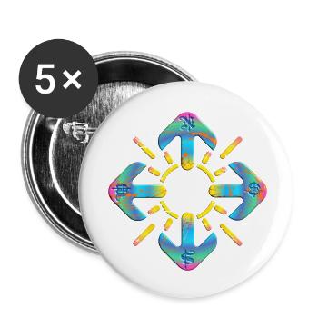 Kompass - Buttons klein 25 mm (5er Pack) - Weiß - Vorne