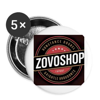 Zovoshop merch logo - Buttons klein 25 mm (5er Pack) - Weiß - Vorne
