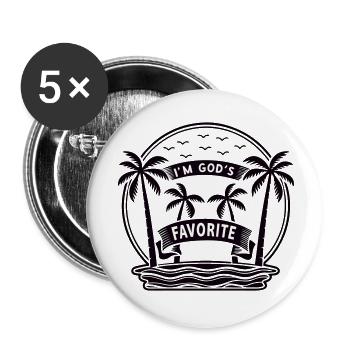 I'm God's favorite (Vectorgraphic) - Buttons small 1''/25 mm (5-pack) - white - Front