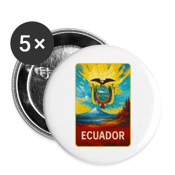 Ecuador - Colorful emblem - Buttons small 1''/25 mm (5-pack) - white - Front