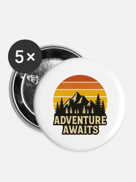 Das Abenteuer wartet auf Sie - Buttons klein 25 mm (5er Pack) - Weiß