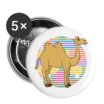 Chameau - Lot de 5 petits badges (25 mm) - blanc - Devant