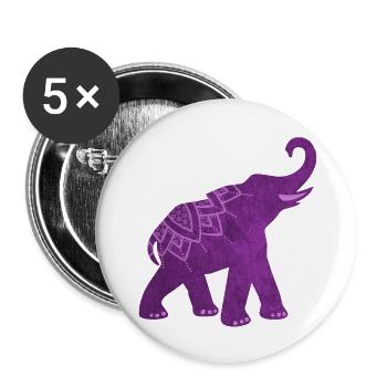 Yoga Mandala Indien Yoga Namaste Meditation om - Buttons klein 25 mm (5er Pack) - Weiß - Vorne
