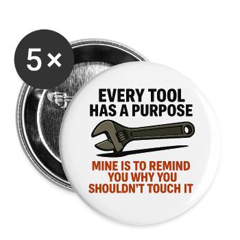 Every Tool - Buttons small 1''/25 mm (5-pack) - white - Front
