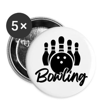 bowling - Buttons klein 25 mm (5er Pack) - Weiß - Vorne
