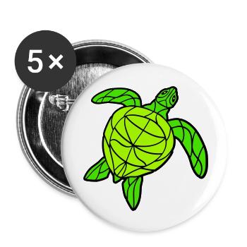 Water turtle lines strokes pattern nice cool - Buttons small 1''/25 mm (5-pack) - white - Front