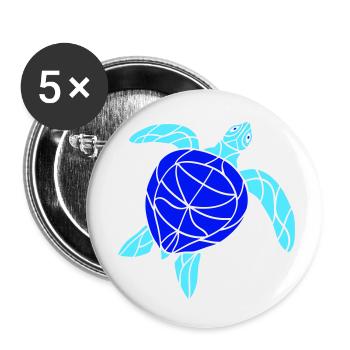 Water turtle lines strokes pattern nice cool - Buttons small 1''/25 mm (5-pack) - white - Front