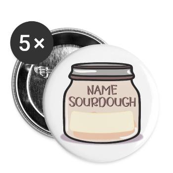 NOM LEVAIN - Lot de 5 petits badges (25 mm) - blanc - Devant