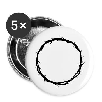 couronne d'épine du Christ - Lot de 5 petits badges (25 mm) - blanc - Devant