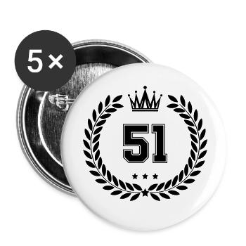 wappen 51 - Buttons klein 25 mm (5er Pack) - Weiß - Vorne