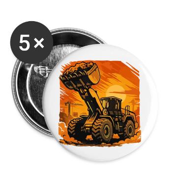 Wheel loader - Buttons small 1''/25 mm (5-pack) - white - Front