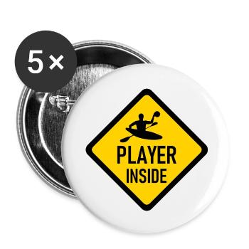 Canoe Polo Player Inside - Kanupolo - Buttons klein 25 mm (5er Pack) - Weiß - Vorne