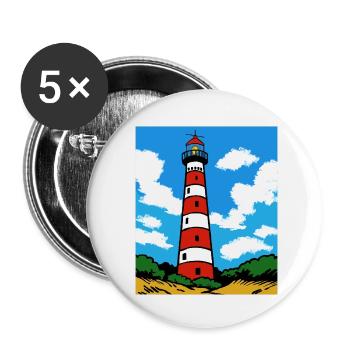Ich liebe Ameland Urlaub Leuchtturm - Buttons klein 25 mm (5er Pack) - Weiß - Vorne