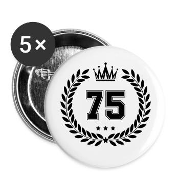 Coat of arms 75 - Buttons small 1''/25 mm (5-pack) - white - Front