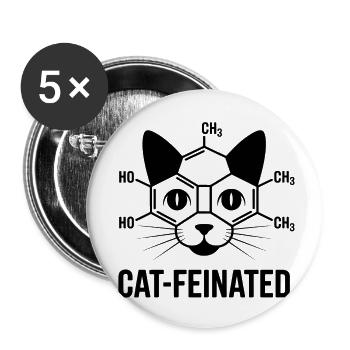 Katzen-Schein-Attitüde - Buttons klein 25 mm (5er Pack) - Weiß - Vorne