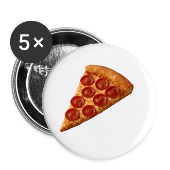 Pizza Salami - Buttons klein 25 mm (5er Pack) - Weiß - Vorne