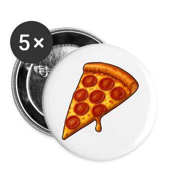 Pizza Slice – Lustiges Food Design - Buttons klein 25 mm (5er Pack) - Weiß - Vorne