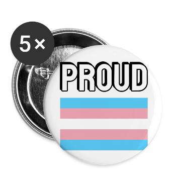 Trans Pride Transpride Flagge Stolz - Buttons klein 25 mm (5er Pack) - Weiß - Vorne