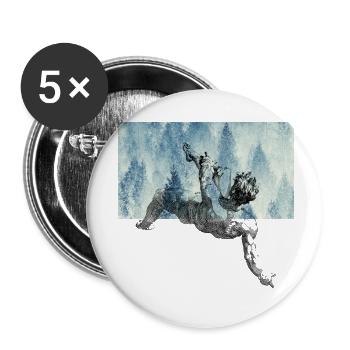 Chute du majestueux Icare - Lot de 5 petits badges (25 mm) - blanc - Devant