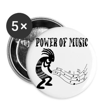 Schwarzer Stammesmusiker - Buttons klein 25 mm (5er Pack) - Weiß - Vorne