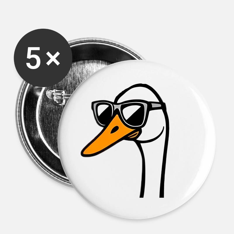 Gans - Buttons klein 25 mm (5er Pack) - Weiß